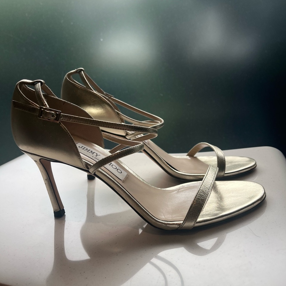 Jimmy Choo Gold Strappy Heel